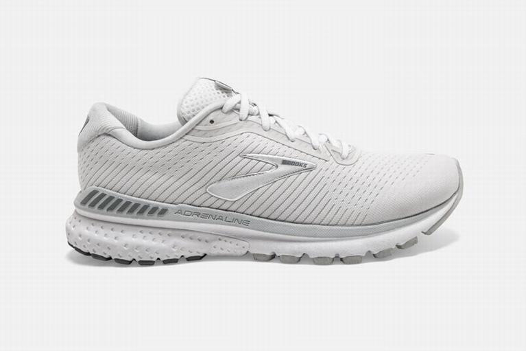 Brooks Adrenaline GTS 20 Road Running Shoes - Women's - White/Silver/Grey (47016-OKTJ)